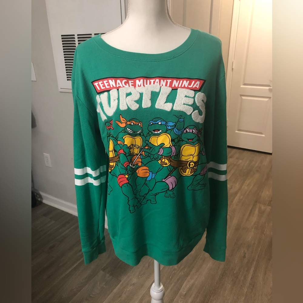 Nickelodeon Teenage Mutant Ninja Turtles Vintage Style Green Sweater Size L